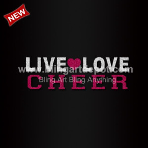 Live Heart Cheer Iron On Transfer Glitter Vinyl